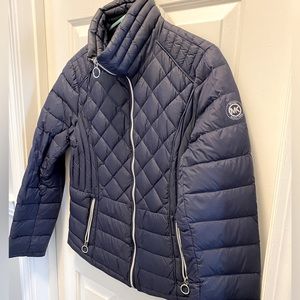Michael kors womens puffer navy blue